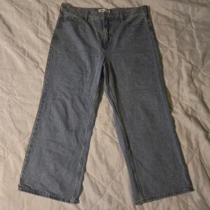 Wide Leg Extra High Rise Women's Blue Jeans